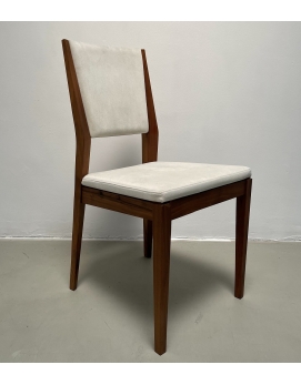 Krzesło 4794-82 orzech dziki biała tkanina Klose