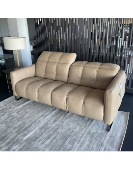 Sofa z elektryczną funkcją relaksu Philo ciemno beżowa skóra Natuzzi Italia