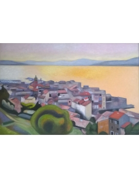 Stanisław Sacha Stawiarski, tytuł: Zachód słońca w Saint-Tropez