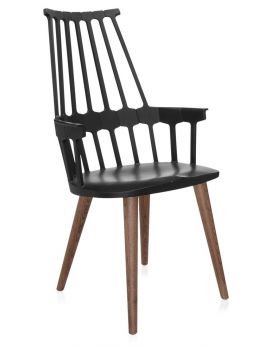 Krzesło COMBACK czarno-orzechowe KARTELL