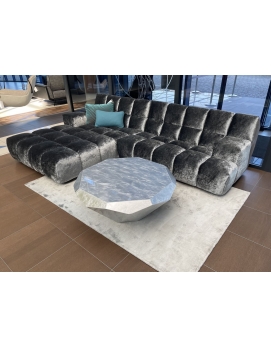 Sofa narożna Ocean 7 tkanina srebrzysto-szara Bretz