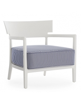 Fotel Cara Mat biały/niebieskie paski KARTELL