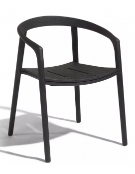 Krzesło outdoorowe Solid teak nero Manutti