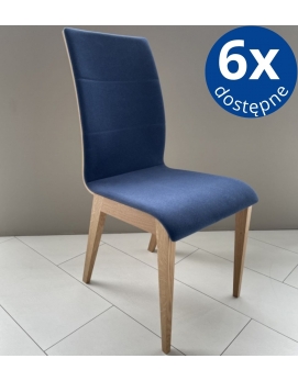 Krzesło Quadro dąb, niebieska tkanina Paged