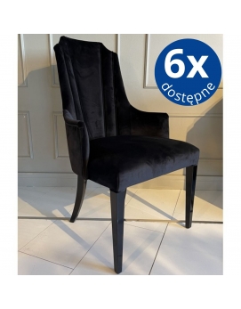 Krzesło OSCAR  tkanina czarny welur nogi  czarny lakier Guerra Vanni