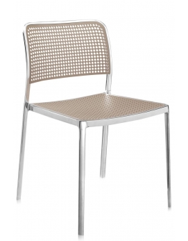 Krzesło AUDREY polerowane aluminium - piaskowe KARTELL